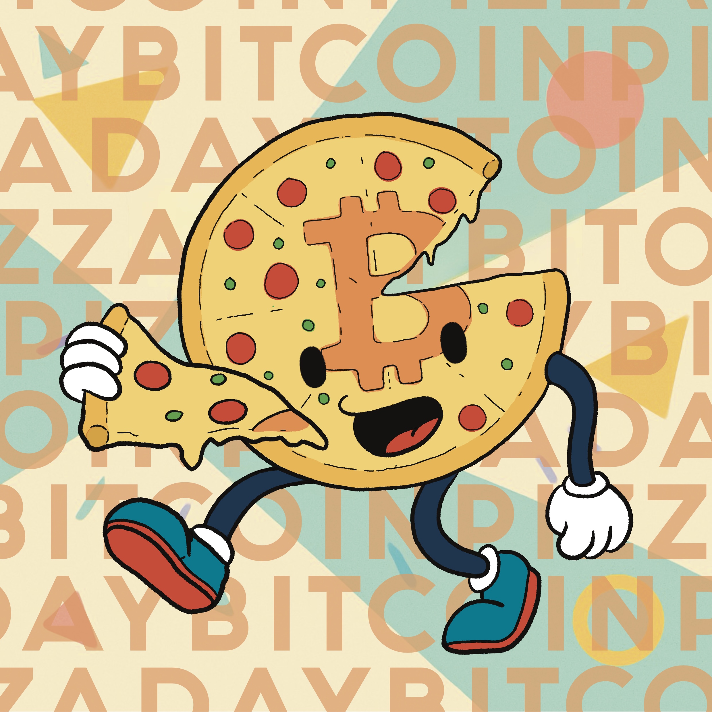 Ilustración Bitcoin Pizza Day